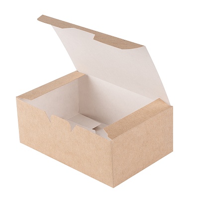 Коробка картонная для наггетсов 115х75х45мм ECO FAST FOOD BOX S для 6 шт. Размер S (мини) цвет Крафт/Белый OSQ (х900)