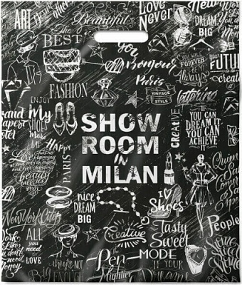 Пакет ПЭ с вырубной ручкой 40х47+6см (45) (Шоу-рум) Интерпак (х50/500)